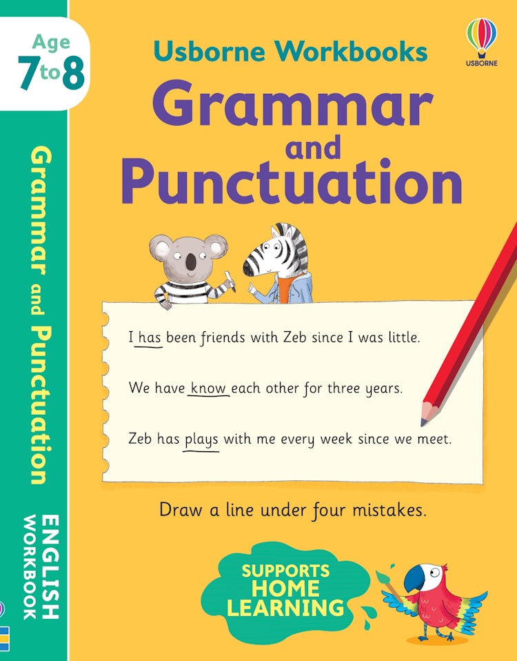 Cover image for Usborne Workbooks Grammar and Punctuation 7-8, isbn: 9781474991056