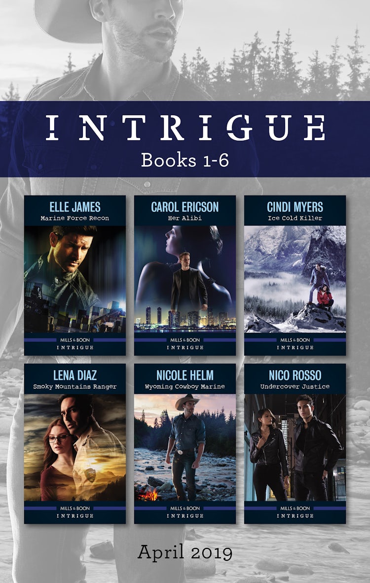 Cover image for Intrigue Box Set 1-6/Marine Force Recon/Her Alibi/Ice Cold Killer/Smoky Mountains Ranger/Wyoming Cowboy Marine/Undercover Justice, isbn: 9781489283092
