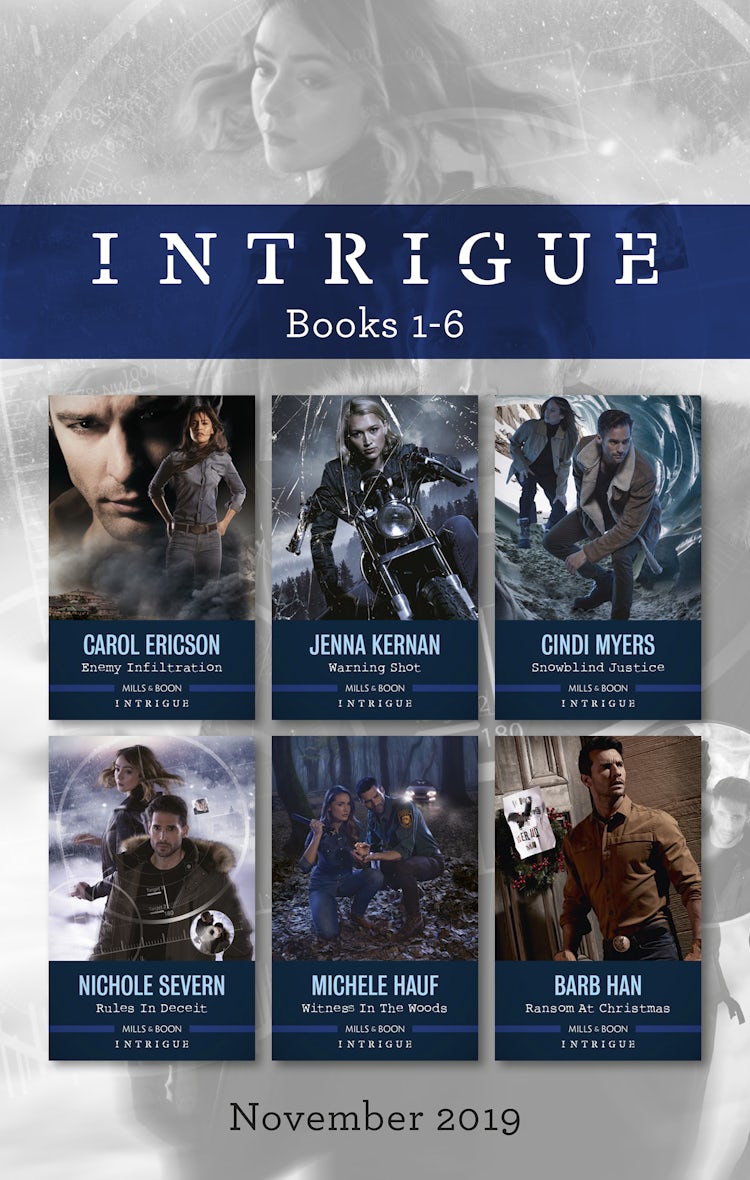 Cover image for Intrigue Box Set 1-6/Enemy Infiltration/Warning Shot/Snowblind Justice/Rules in Deceit/Witness in the Woods/Ransom at Christmas, isbn: 9781489296078