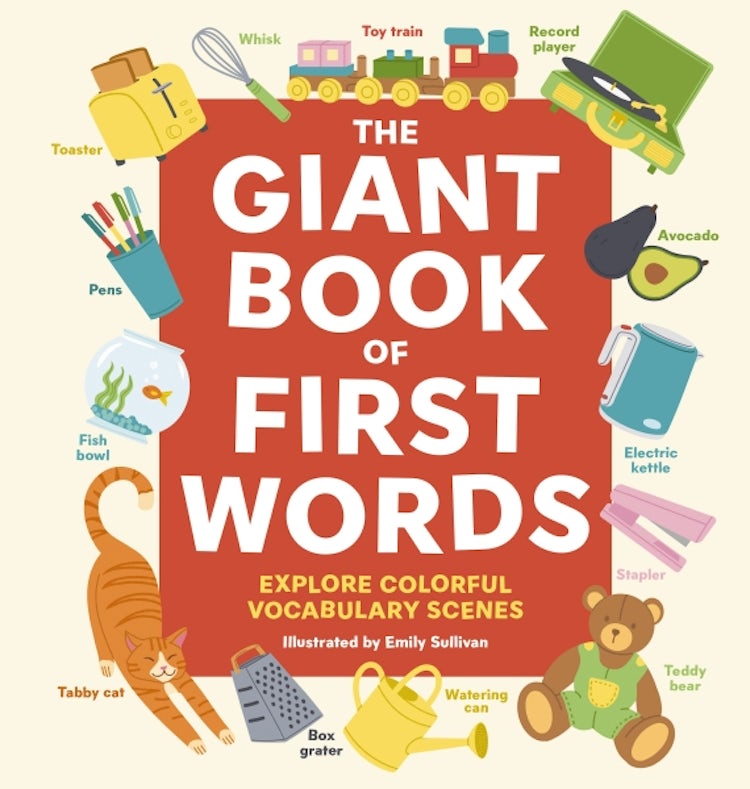 Cover image for The Giant Book Of First Words: Explore Colorful Vocabulary Scenes, isbn: 9781646434077