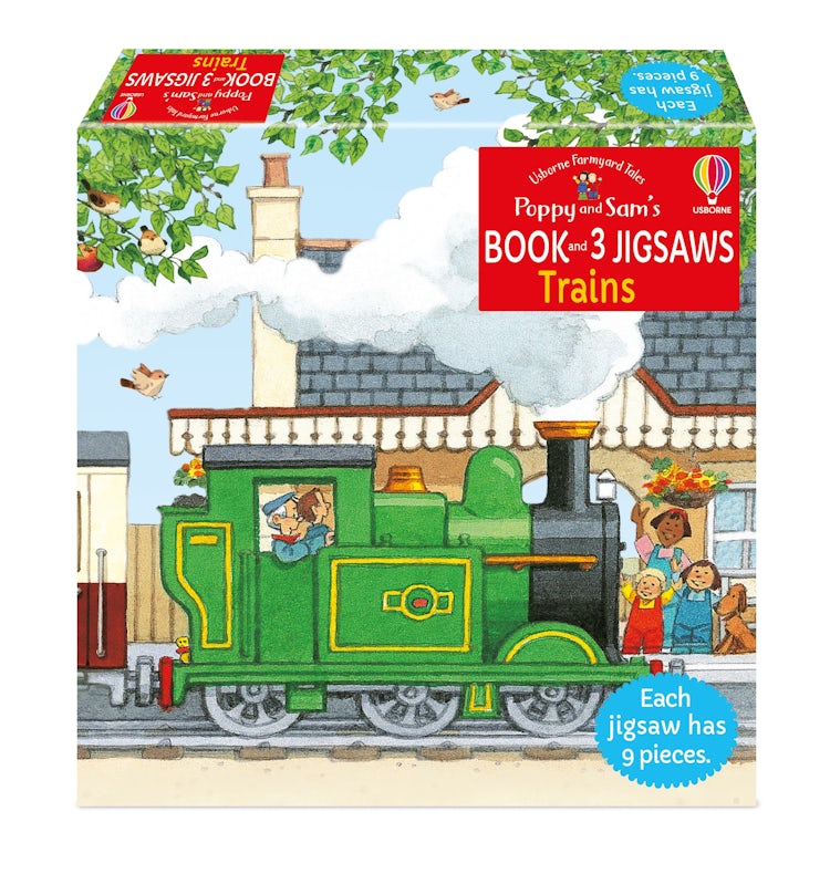 Cover image for Usborne Book and 3 Jigsaws: Trains, isbn: 9781801318488