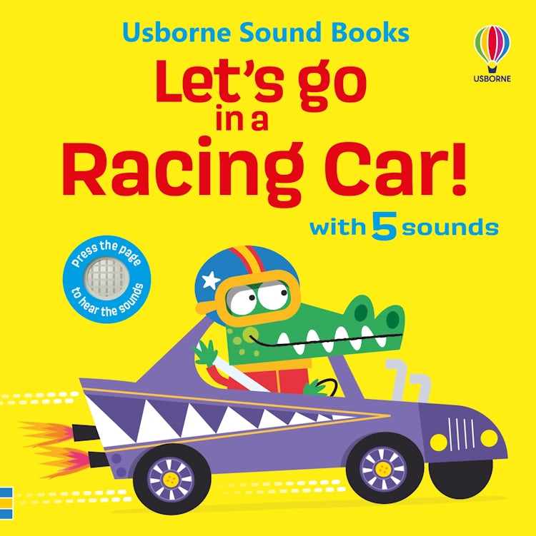 Cover image for Let's go in a Racing Car!, isbn: 9781835403464