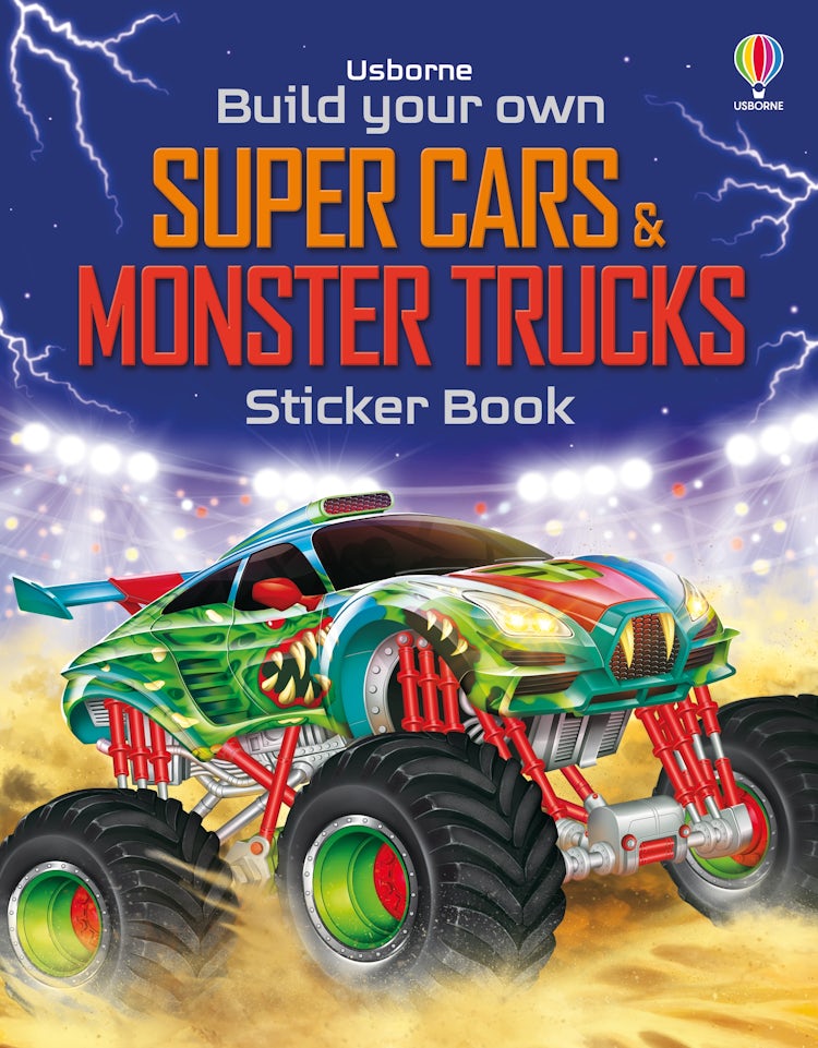 Cover image for Build Your Own Super Cars And Monster Trucks Sticker Book, isbn: 9781835408452