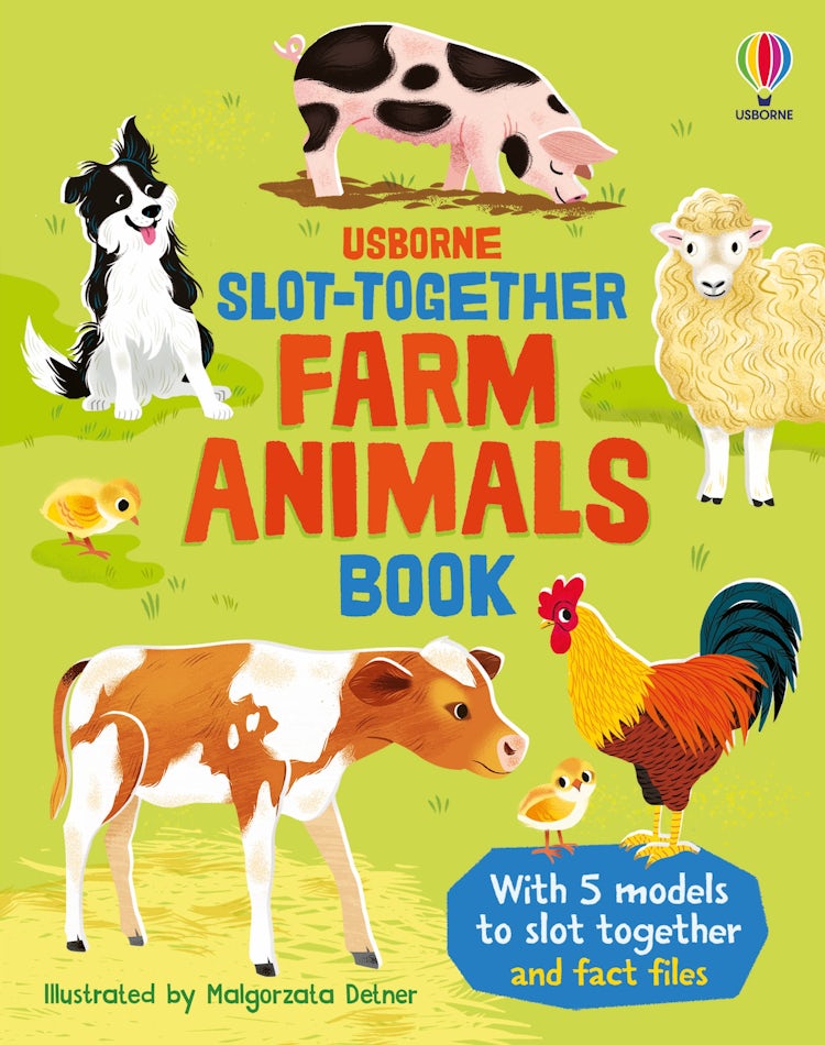 Cover image for Slot-Together Farm Animals Book, isbn: 9781835409312