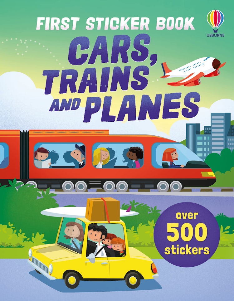 Cover image for First Sticker Book Cars, Trains and Planes, isbn: 9781836048206