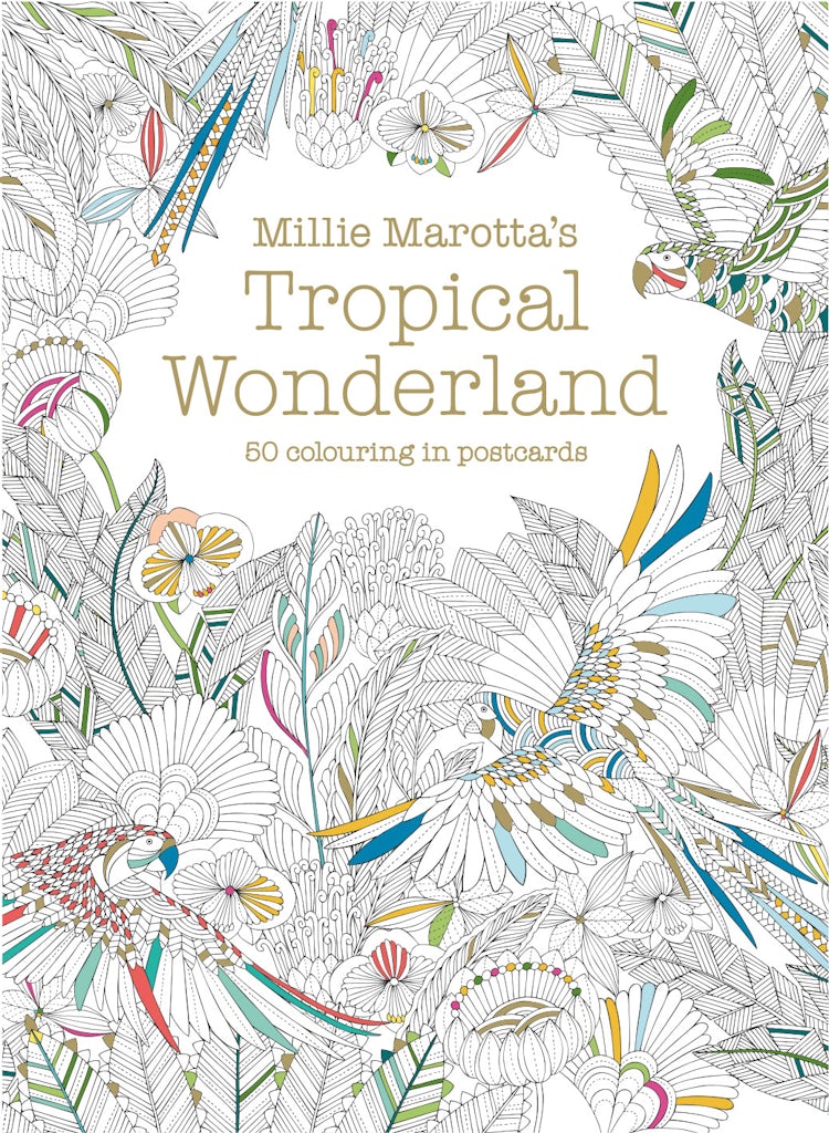 Cover image for Millie Marotta's Tropical Wonderland Postcard Box: 50 Beautiful Cards for Colouring In, isbn: 9781849943468