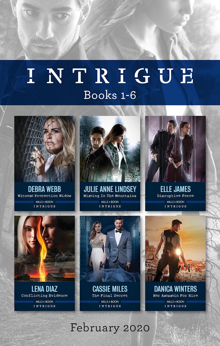 Cover image for Intrigue Box Set 1-6/Witness Protection Widow/Missing in the Mountains/Disruptive Force/Conflicting Evidence/The Final Secret/Her Ass, isbn: 9781867203087