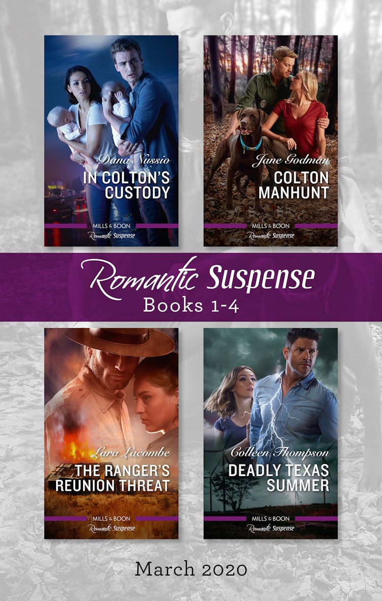 Cover image for Romantic Suspense Box Set 1-4 March 2020/In Colton's Custody/Colton Manhunt/The Ranger's Reunion Threat/Deadly Texas Summer, isbn: 9781867205296