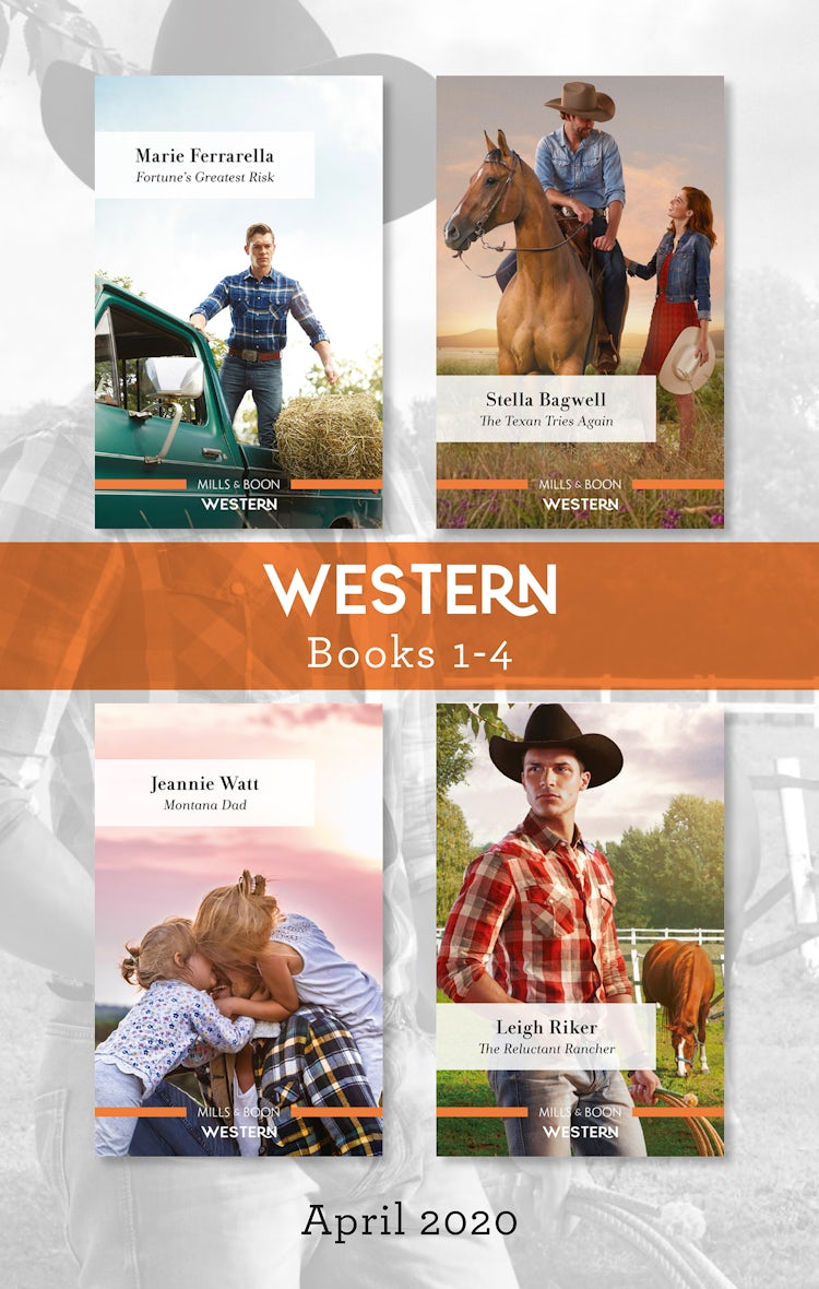 Cover image for Western Box Set 1-4 April 2020/Fortune's Greatest Risk/The Texan Tries Again/Montana Dad/The Reluctant Rancher, isbn: 9781867206835
