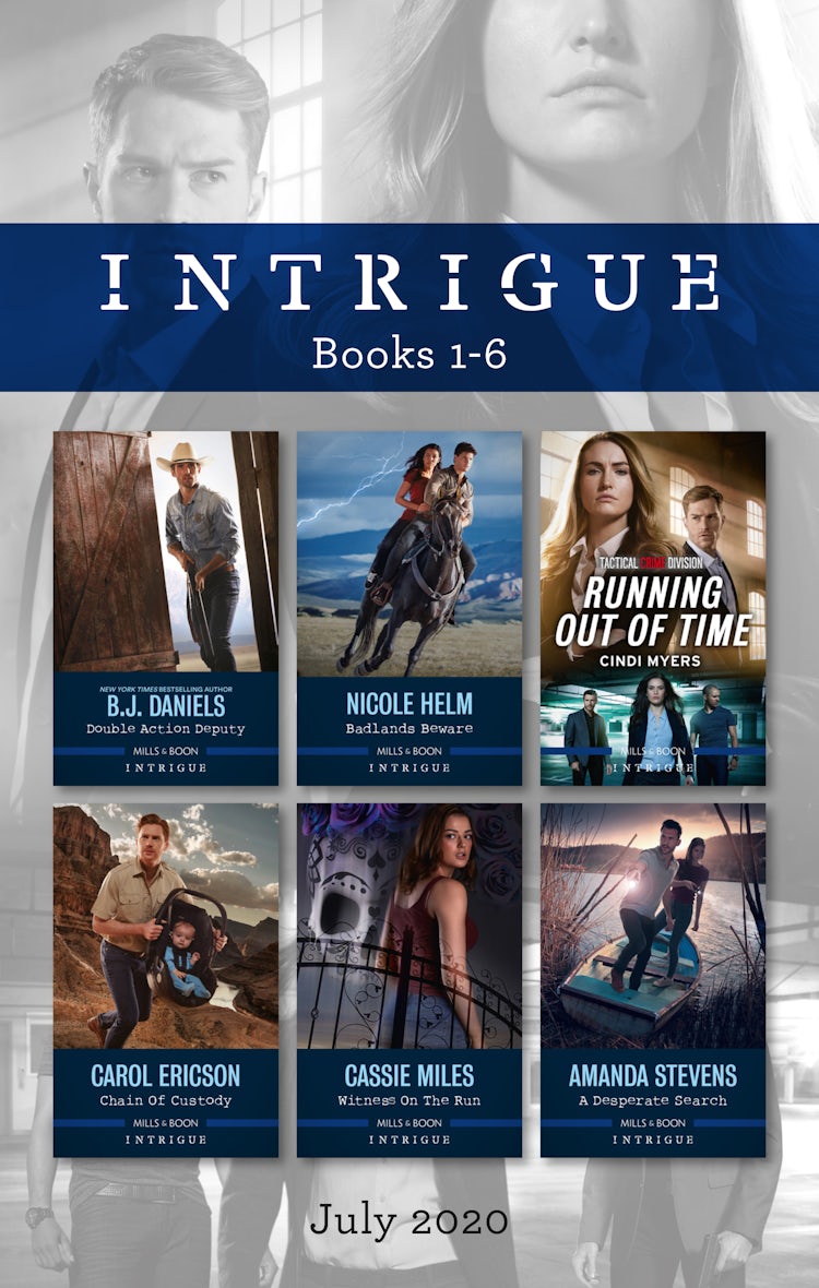 Cover image for Intrigue Box Set July 2020/Double Action Deputy/Badlands Beware/Running Out Of Time/Chain Of Custody/Witness On The Run/A Desperate Search, isbn: 9781867213055