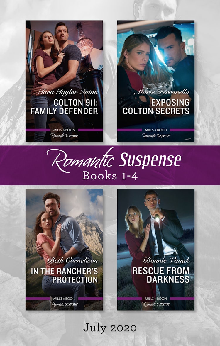 Cover image for Romantic Suspense Box Set 1-4 July 2020/Colton 911 - Family Defender/Exposing Colton Secrets/In the Rancher's Protection/Rescue from, isbn: 9781867213178