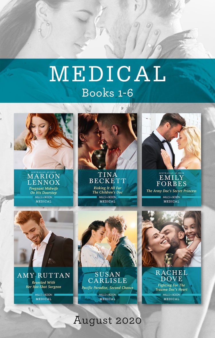 Cover image for Medical Box Set 1-6 Aug 2020/Pregnant Midwife on His Doorstep/Risking It All for the Children's Doc/The Army Doc's Secret Princess/Reunited with, isbn: 9781867215219