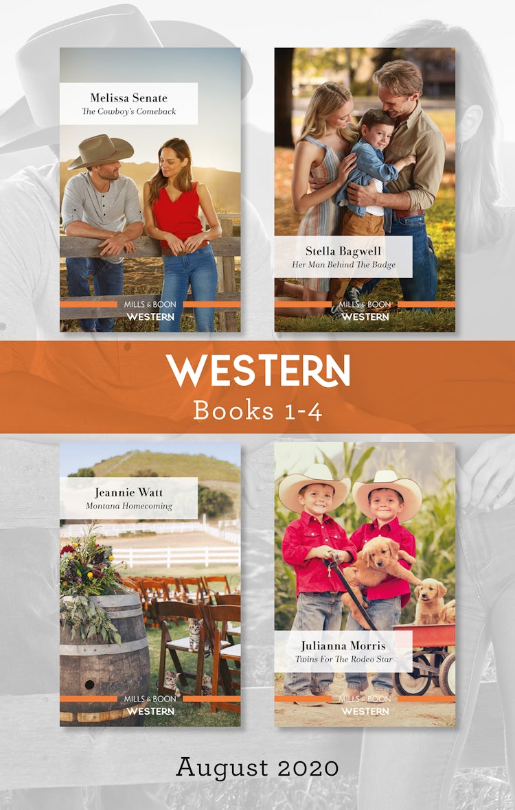 Cover image for Western Box Set 1-4 Aug 2020/The Cowboy's Comeback/Her Man Behind the Badge/Montana Homecoming/Twins for the Rodeo Star, isbn: 9781867215592