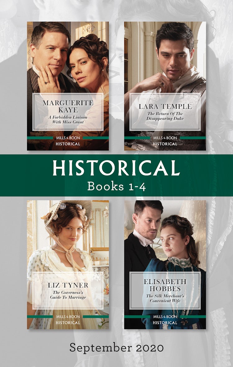 Cover image for Historical Box Set 1-4 Sept 2020/A Forbidden Liaison with Miss Grant/The Return of the Disappearing Duke/The Governess's Guide to Marriage/The Si, isbn: 9781867217404