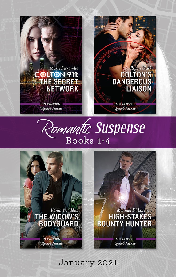 Cover image for Suspense Box Set Jan 2021/Colton 911 - The Secret Network/Colton's Dangerous Liaison/The Widow's Bodyguard/High-Stakes Bounty Hunter, isbn: 9781867224419
