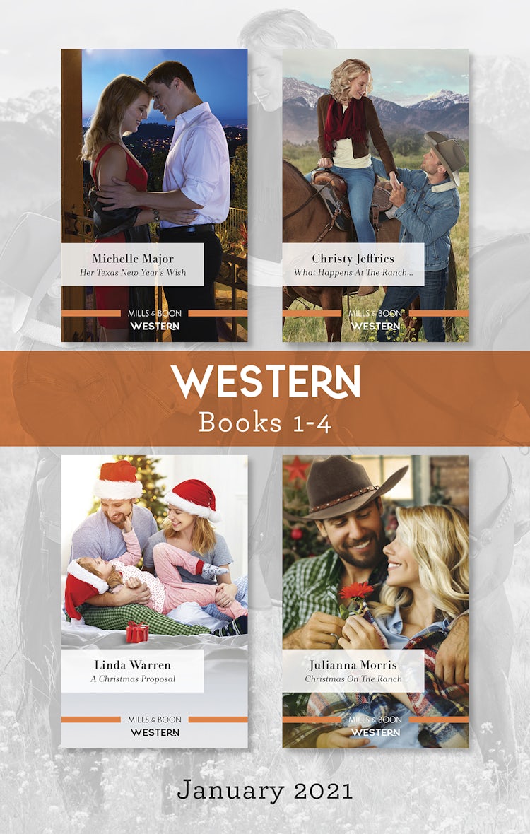 Cover image for Western Box Set Jan 2021/Her Texas New Year's Wish/What Happens at the Ranch.../A Christmas Proposal/Christmas on the Ranch, isbn: 9781867224488