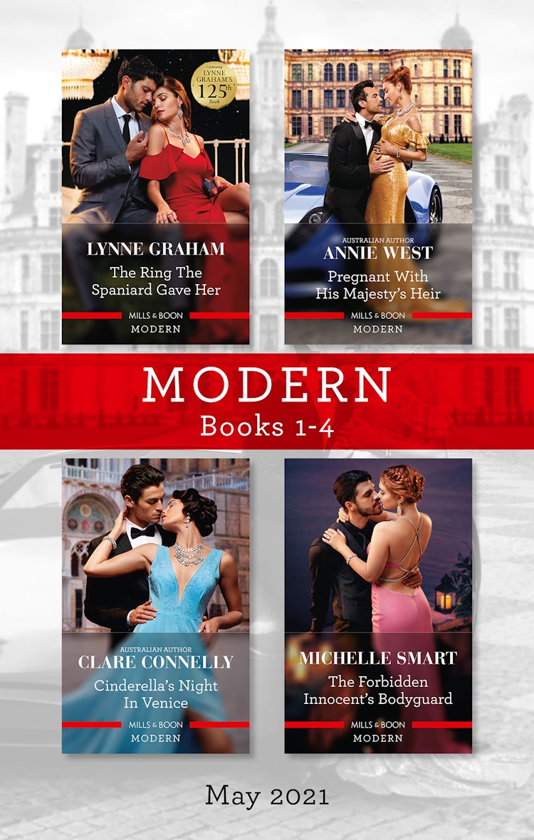 Cover image for Modern Box Set 1-4 May 2021/The Ring the Spaniard Gave Her/Pregnant with His Majesty's Heir/Cinderella's Night in Venice/The Forbidden Innocent's, isbn: 9781867227588