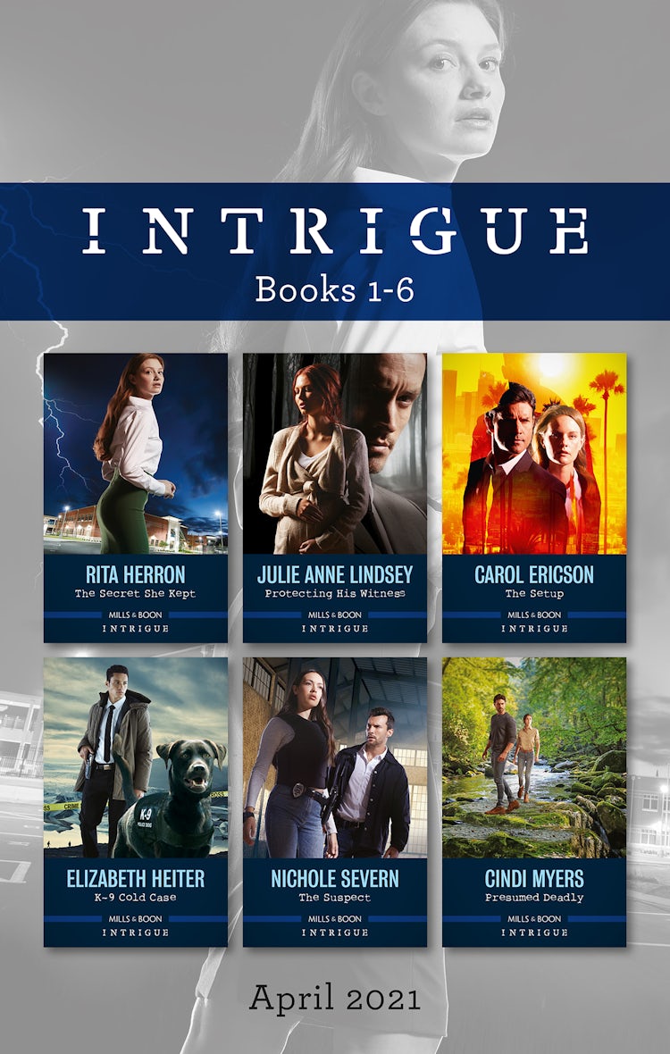 Cover image for Intrigue Box Set Apr 2021/The Secret She Kept/Protecting His Witness/The Setup/K-9 Cold Case/The Suspect/Presumed Deadly, isbn: 9781867228264