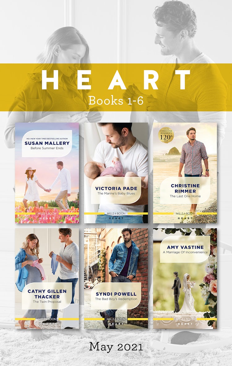 Cover image for Heart Box Set May 2021/Before Summer Ends/The Marine's Baby Blues/The Last One Home/The Twin Proposal/The Bad Boy's Redemption/A Marriage of I, isbn: 9781867228547