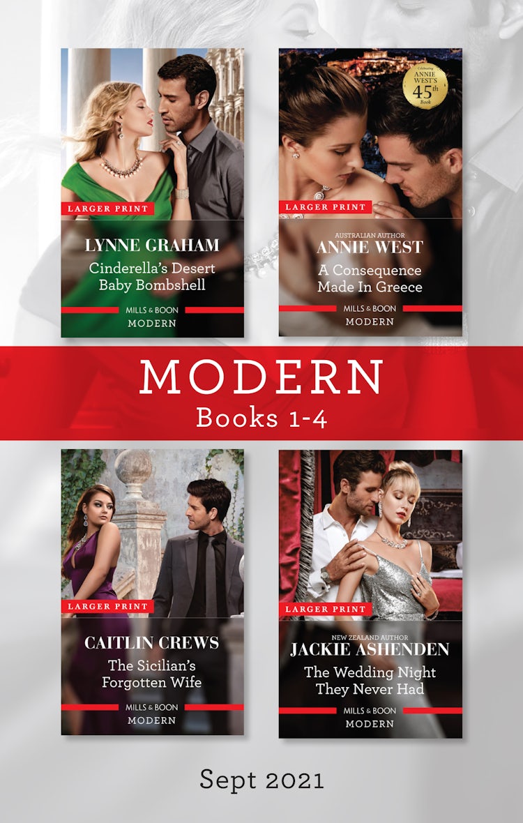 Cover image for Modern Box Set 1-4 Sept 2021/Cinderella's Desert Baby Bombshell/A Consequence Made in Greece/The Sicilian's Forgotten Wife/The Wedding Nig, isbn: 9781867238478