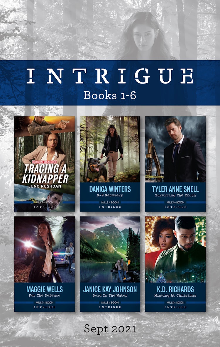 Cover image for Intrigue Box Set Sept 2021/Tracing A Kidnapper/K-9 Recovery/Surviving The Truth/For The Defence/Dead In The Water/Missing At Christmas, isbn: 9781867238676