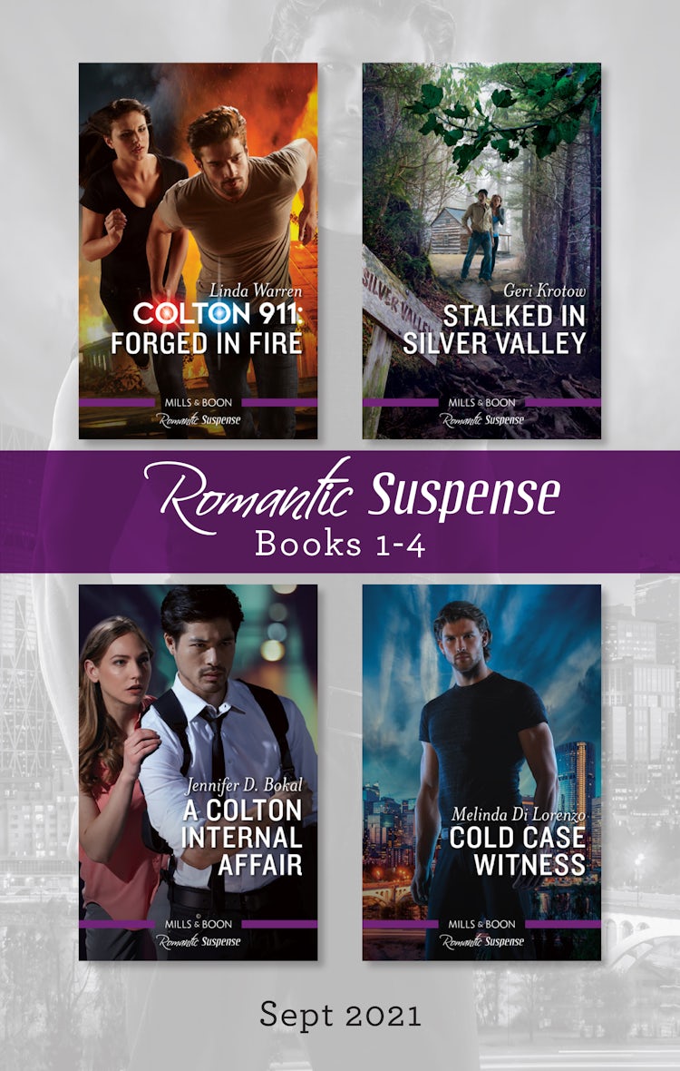 Cover image for Suspense Box Set Sept 2021/Colton 911 - Forged in Fire/Stalked in Silver Valley/A Colton Internal Affair/Cold Case Witness, isbn: 9781867238799