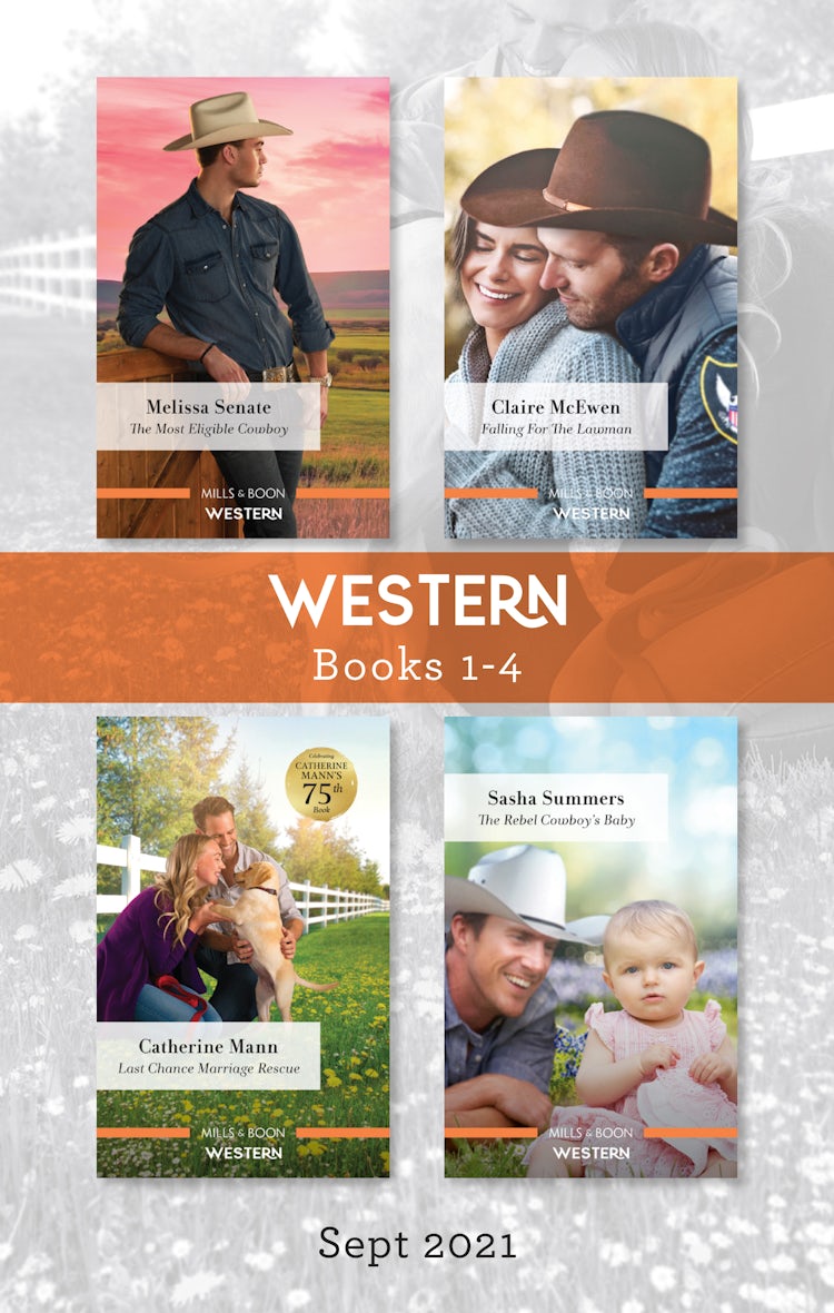 Cover image for Western Box Set Sept 2021/The Most Eligible Cowboy/Falling for the Lawman/Last-Chance Marriage Rescue/The Rebel Cowboy's Baby, isbn: 9781867238874