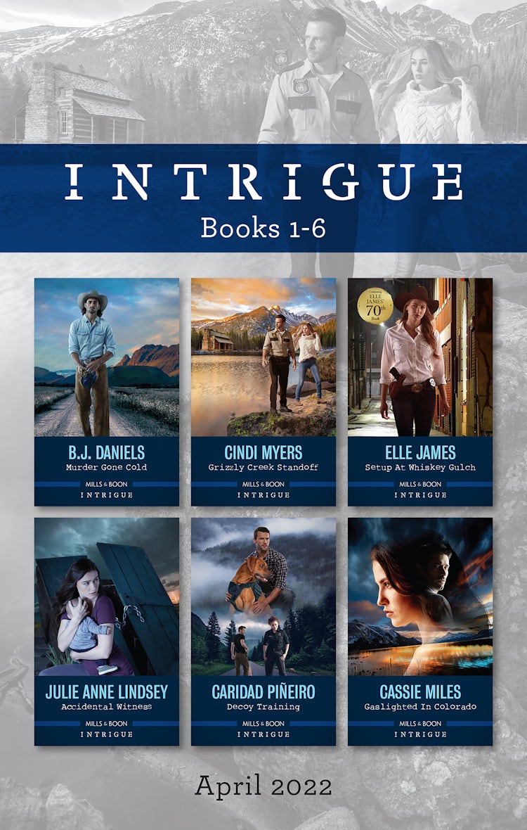 Cover image for Intrigue Box Set April 2022/Murder Gone Cold/Grizzly Creek Standoff/Setup at Whiskey Gulch/Accidental Witness/Decoy Training/Gaslig, isbn: 9781867253341