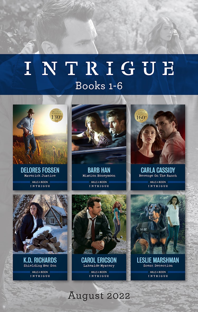 Cover image for Intrigue Box Set Aug 2022/Maverick Justice/Mission Honeymoon/Revenge on the Ranch/Shielding Her Son/Lakeside Mystery/Scent Detection, isbn: 9781867263005