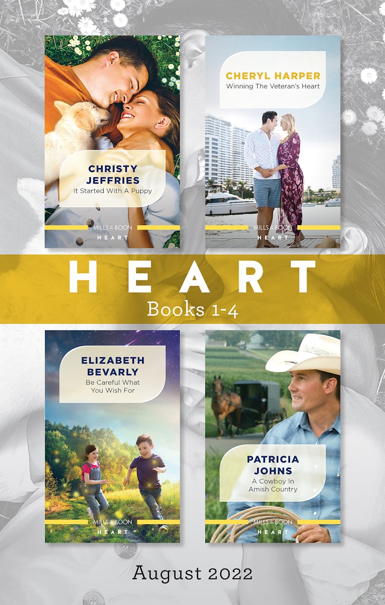 Cover image for Heart Box Set Aug 2022/It Started with a Puppy/Winning the Veteran's Heart/Be Careful What You Wish For/A Cowboy in Amish Country, isbn: 9781867263050