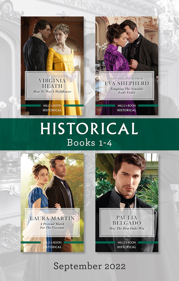 Cover image for Historical Box Set Sept 2022/How to Woo a Wallflower/Tempting the Sensible Lady Violet/A Pretend Match for the Viscount/May the Best Duke Win, isbn: 9781867264569