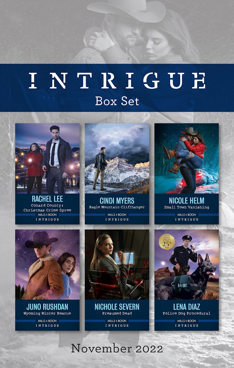 Cover image for Intrigue Box Set Nov 2022/Conard County: Christmas Crime Spree/Eagle Mountain Cliffhanger/Small Town Vanishing/Wyoming Winter Rescue/Presumed Dead/Police Dog Procedural, isbn: 9781867269908