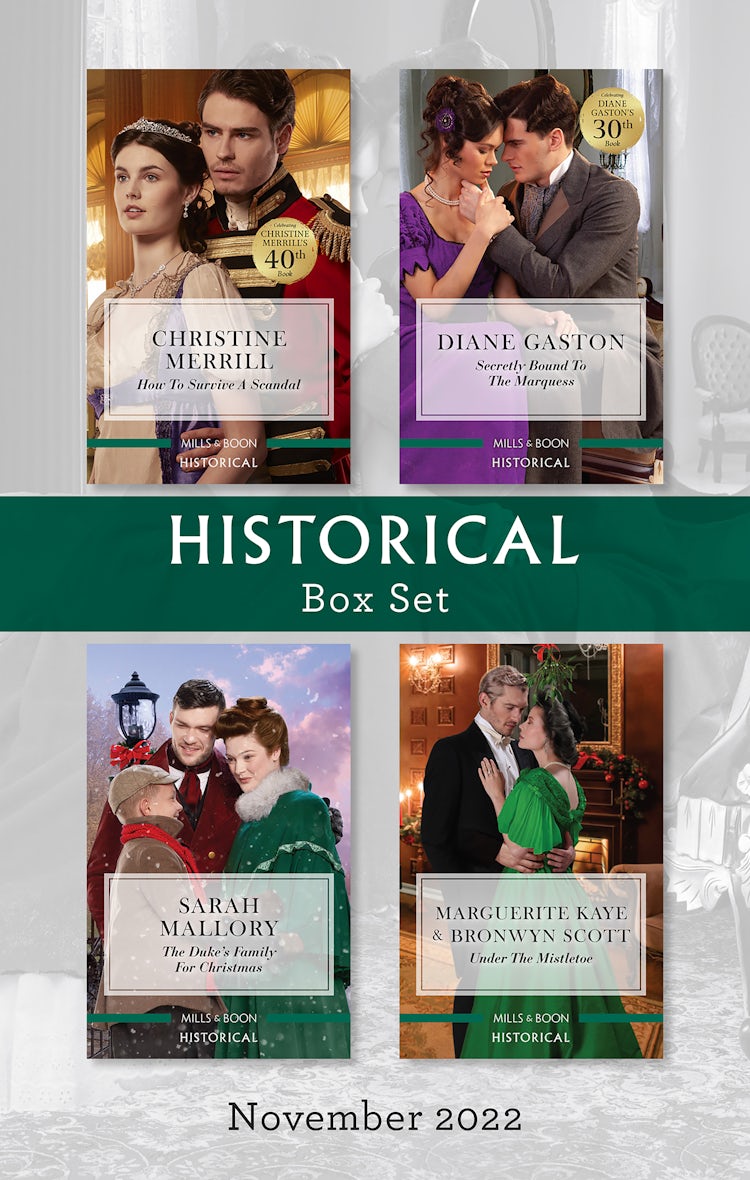 Cover image for Historical Box Set Nov 2022/How to Survive a Scandal/Secretly Bound to the Marquess/The Duke's Family for Christmas/The Lady's Yuletide Wish/Dr Peverett's Christmas Miracle, isbn: 9781867270256