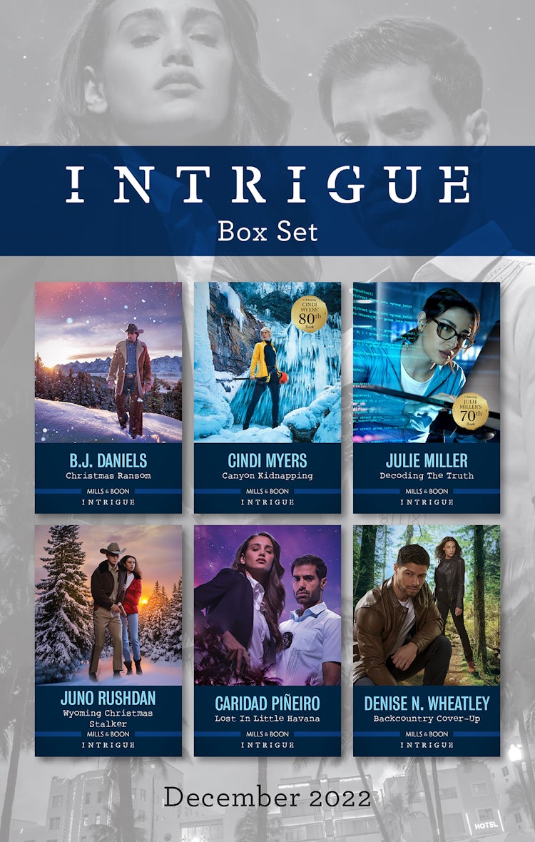 Cover image for Intrigue Box Set Dec 2022/Christmas Ransom/Canyon Kidnapping/Decoding the Truth/Wyoming Christmas Stalker/Lost in Little Havana/Backcountry Cover-Up, isbn: 9781867273042