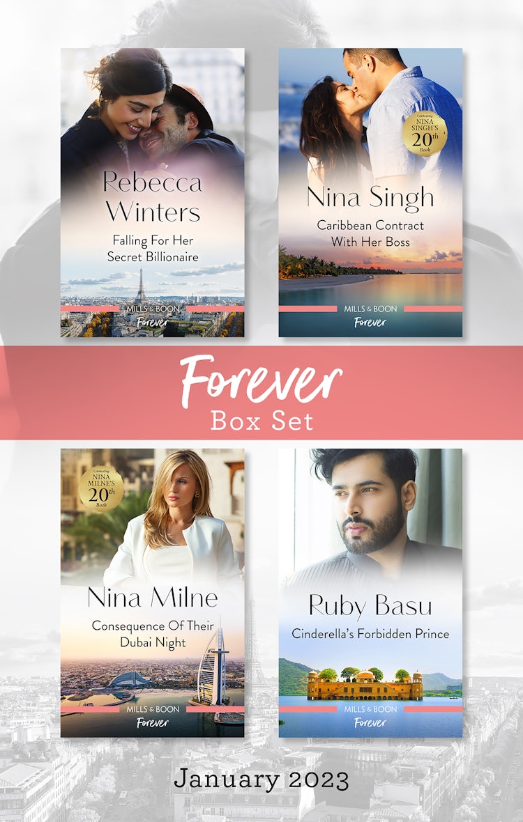 Cover image for Forever Box Set Jan 2023/Falling for Her Secret Billionaire/Caribbean Contract with Her Boss/Consequence of Their Dubai Night/Cinderella's Forbidden Prince, isbn: 9781867274308