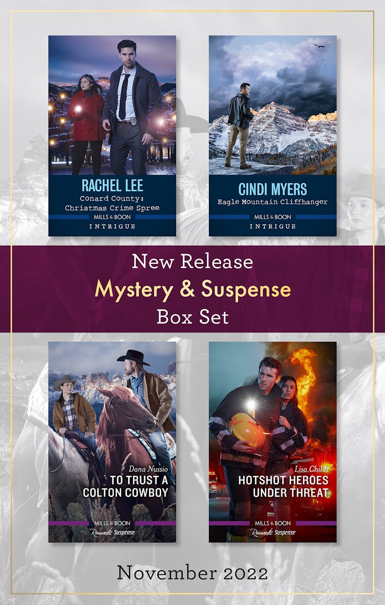 Cover image for Mystery & Suspense New Release Box Set Nov 2022/Conard County - Christmas Crime Spree/Eagle Mountain Cliffhanger/To Trust a Colton Cowboy/Hotshot Heroes Under Threat, isbn: 9781867275077