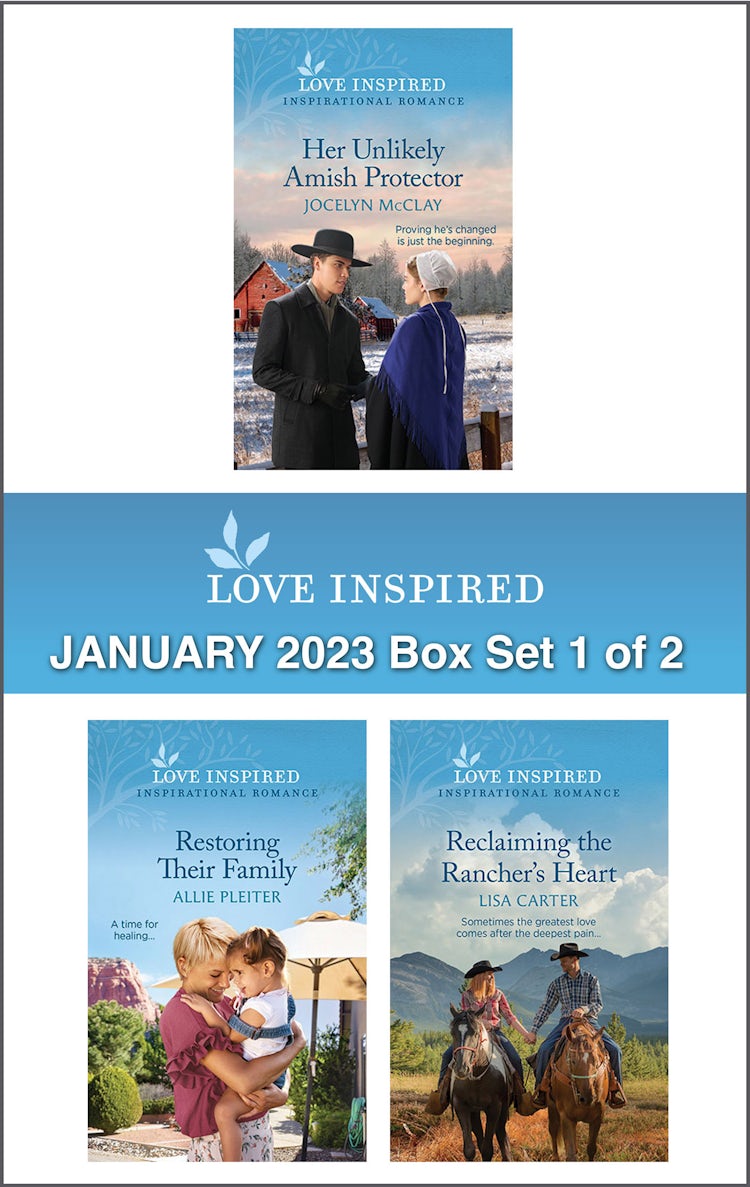 Cover image for Love Inspired January 2023 Box Set - 1 of 2 /Her Unlikely Amish Protector/Restoring Their Family/Reclaiming the Rancher's Heart, isbn: 9781867276234