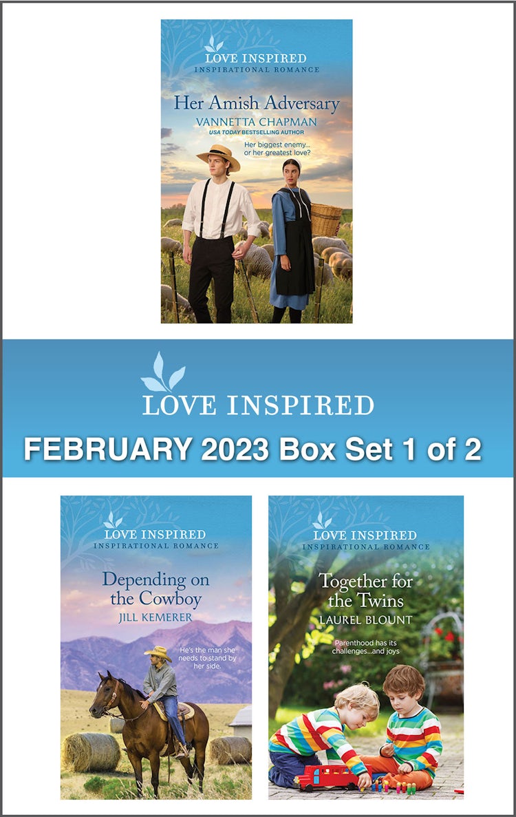 Cover image for Love Inspired February 2023 Box Set - 1 of 2/Her Amish Adversary/Depending on the Cowboy/Together for the Twins, isbn: 9781867276838