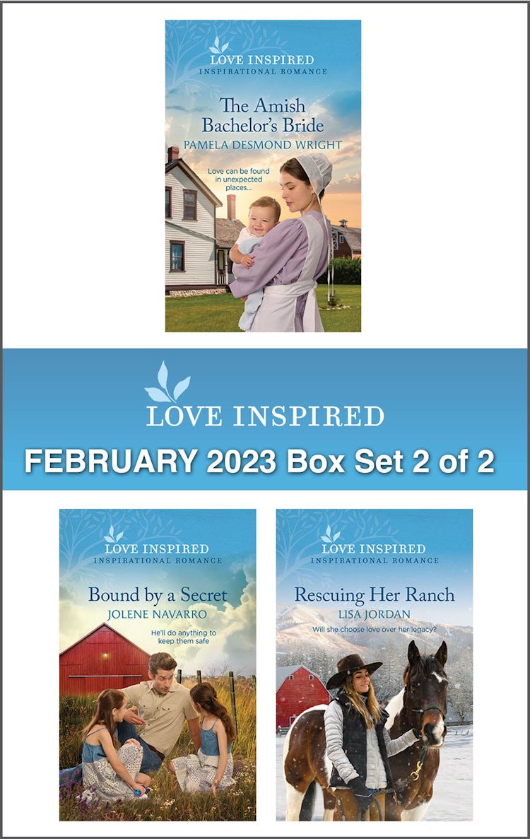 Cover image for Love Inspired February 2023 Box Set - 2 of 2/The Amish Bachelor's Bride/Bound by a Secret/Rescuing Her Ranch, isbn: 9781867276845