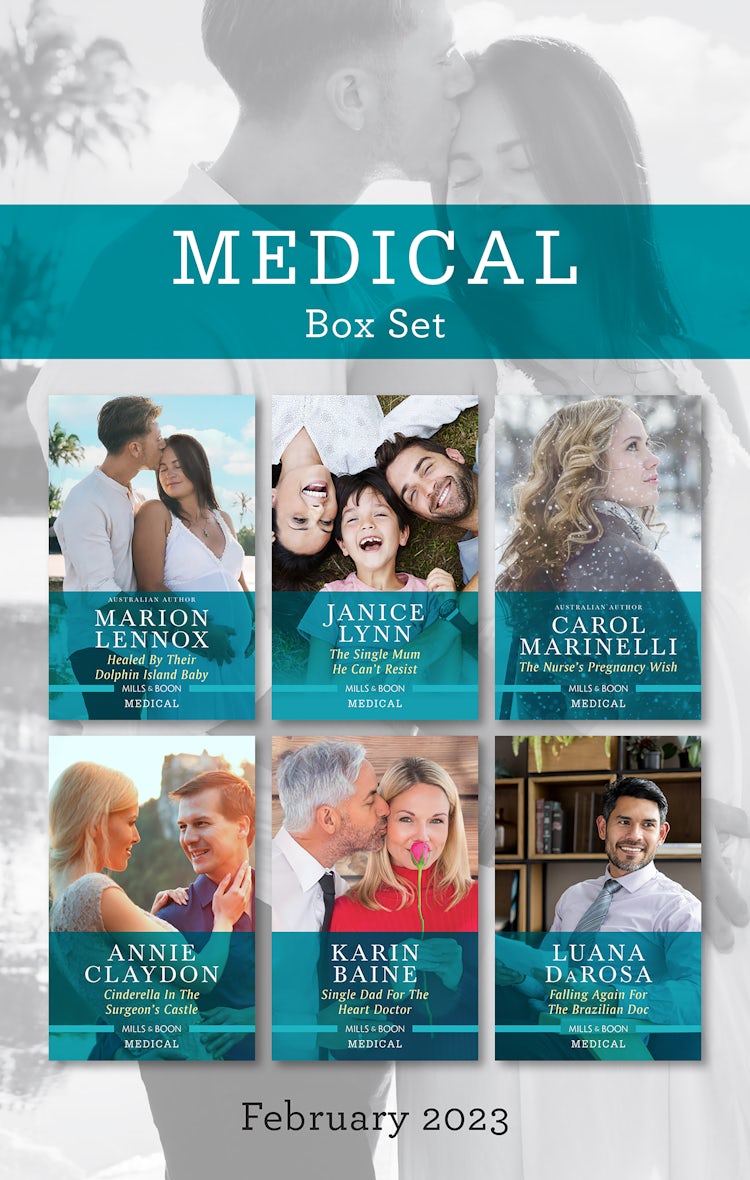 Cover image for Medical Box Set Feb 2023/Healed by Their Dolphin Island Baby/The Single Mum He Can't Resist/The Nurse's Pregnancy Wish/Cinderella in the Surgeon's Castle/Single Dad for the Heart Doctor/Falling Again, isbn: 9781867277941