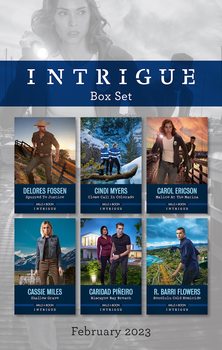 Cover image for Intrigue Box Set Feb 2023/Spurred to Justice/Close Call in Colorado/Malice at the Marina/Shallow Grave/Biscayne Bay Breach/Honolulu Cold Homicide, isbn: 9781867278016