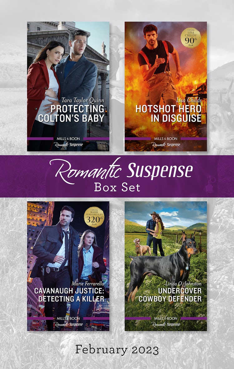 Cover image for Suspense Box Set Feb 2023/Protecting Colton's Baby/Hotshot Hero in Disguise/Cavanaugh Justice: Detecting a Killer/Undercover Cowboy Defender, isbn: 9781867278061