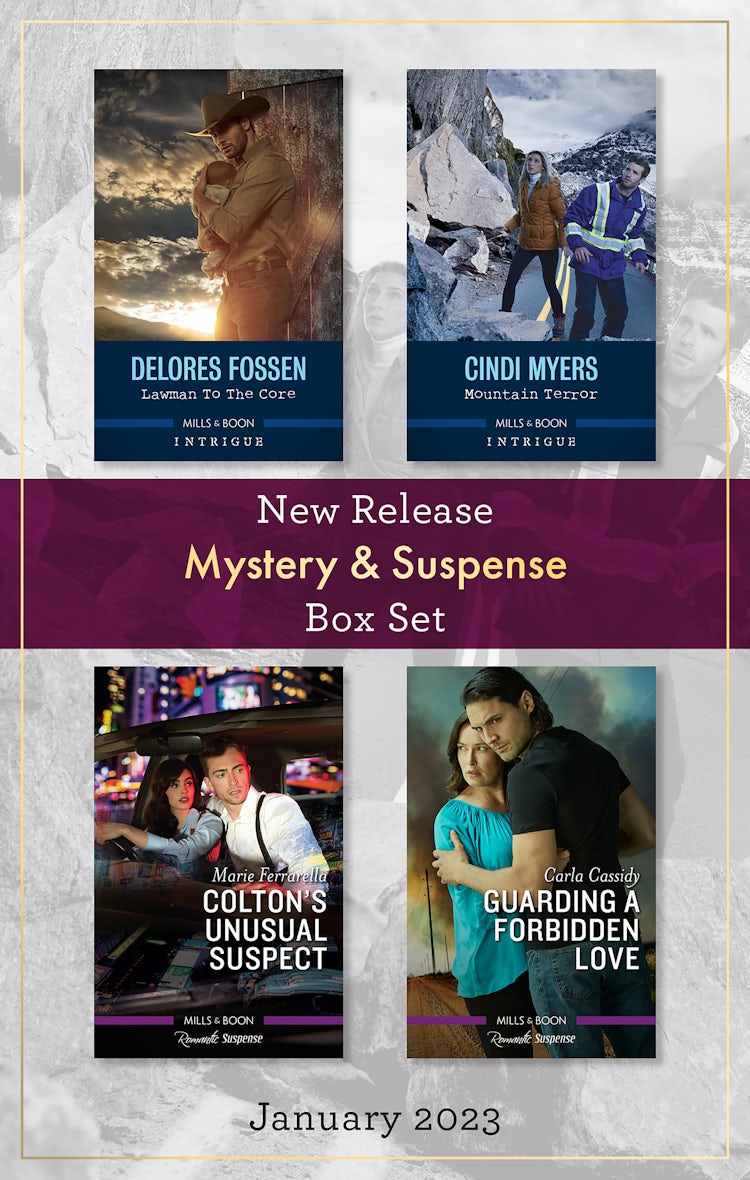 Cover image for Mystery & Suspense New Release Box Set Jan 2023/Lawman to the Core/Mountain Terror/Colton's Unusual Suspect/Guarding a Forbidden Love, isbn: 9781867278788