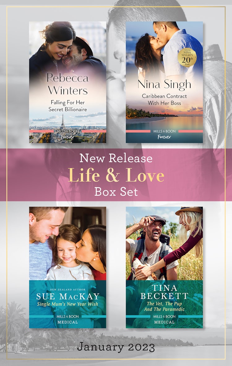 Cover image for Life & Love New Release Box Set Jan 2023/Falling for Her Secret Billionaire/Caribbean Contract with Her Boss/Single Mum's New Year Wish/The Vet, the Pup and the Paramedic, isbn: 9781867278801