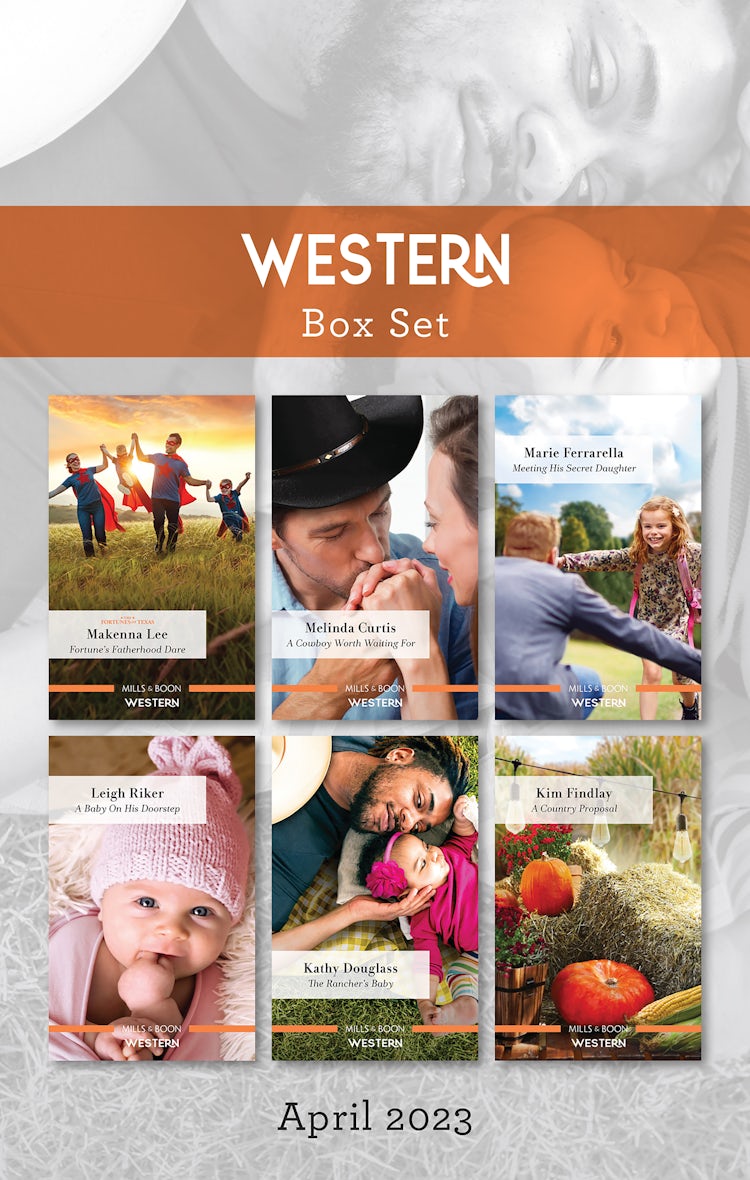 Cover image for Western Box Set Apr 2023/Fortune's Fatherhood Dare/A Cowboy Worth Waiting For/Meeting His Secret Daughter/A Baby on His Doorstep/The Rancher's Baby/A Country Proposal, isbn: 9781867280040