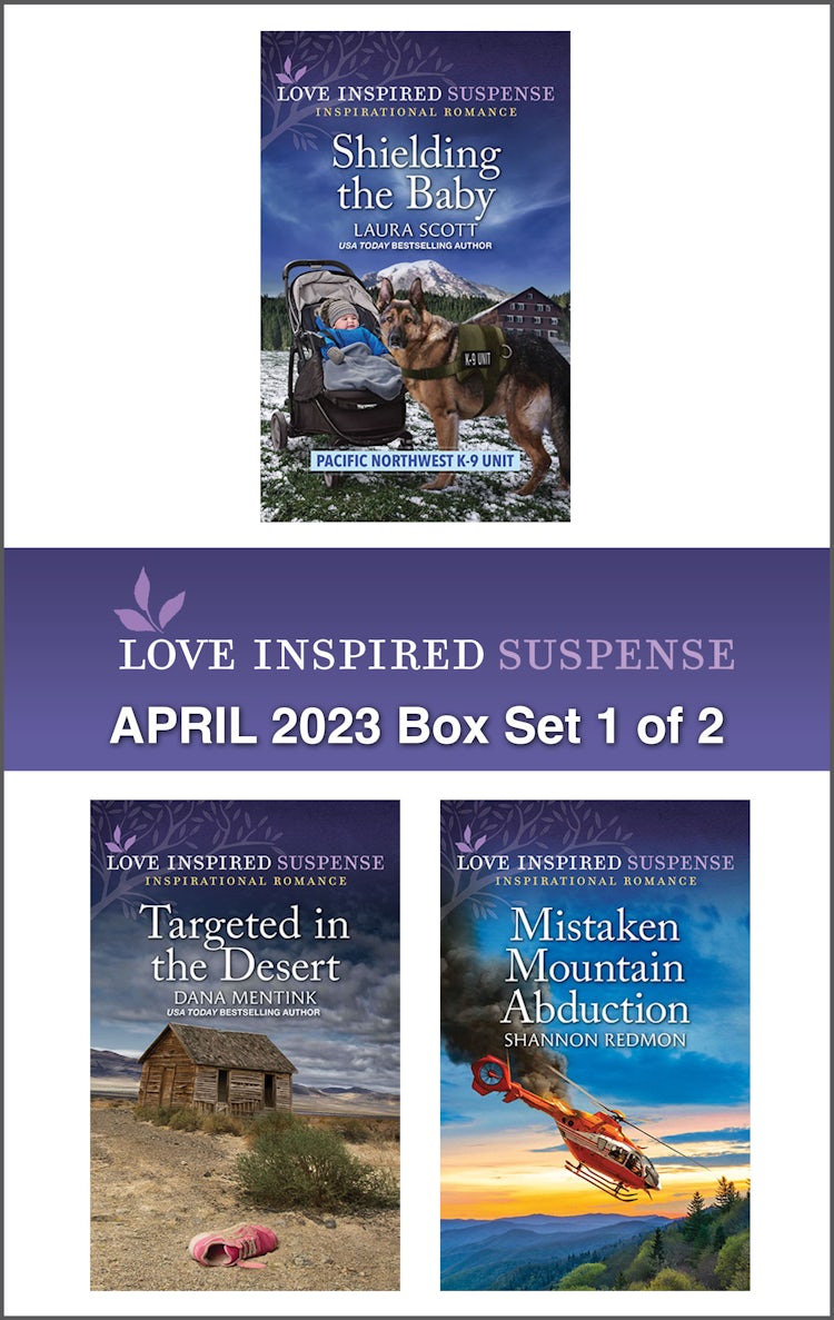 Cover image for Love Inspired Suspense April 2023 - Box Set 1 of 2/Shielding the Baby/Targeted in the Desert/Mistaken Mountain Abduction, isbn: 9781867281177