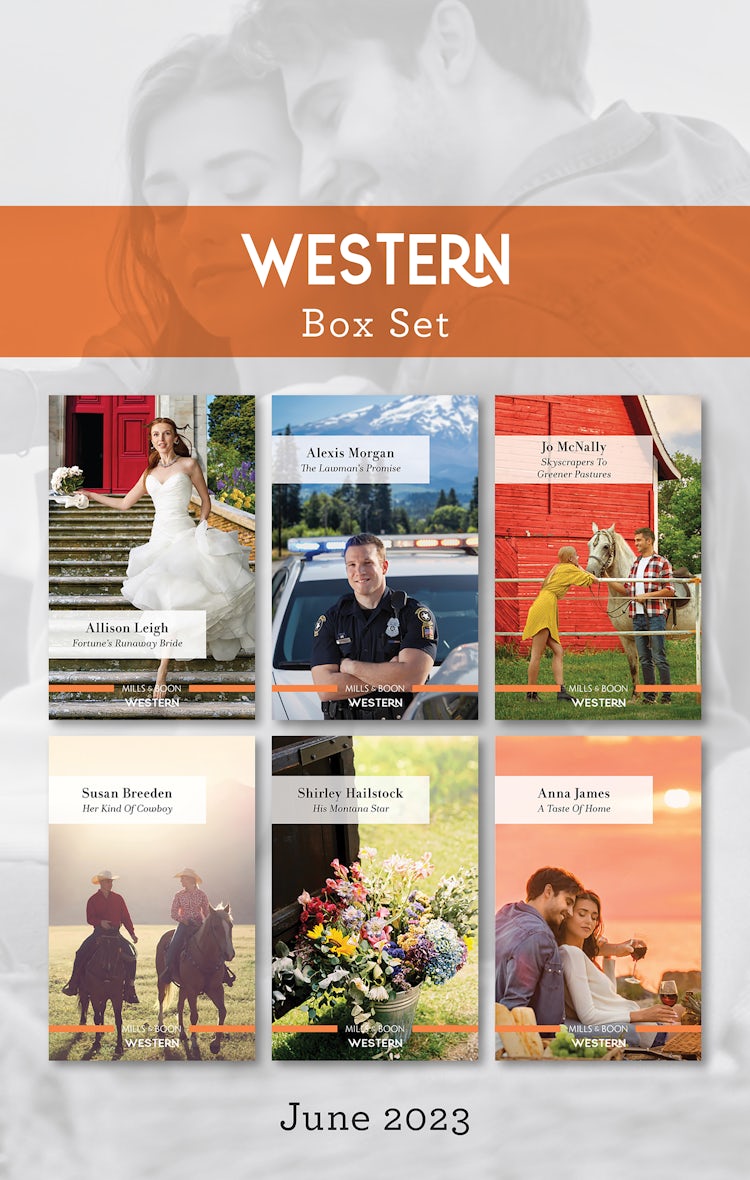 Cover image for Western Box Set June 2023/Fortune's Runaway Bride/The Lawman's Promise/Skyscrapers to Greener Pastures/Her Kind of Cowboy/His Montana Star/A Taste of Home, isbn: 9781867284772