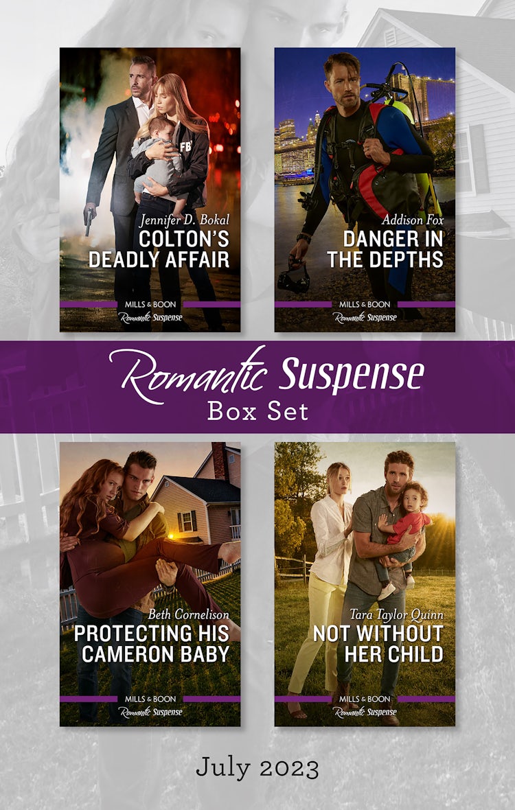 Cover image for Suspense Box Set July 2023/Colton's Deadly Affair/Danger in the Depths/Protecting His Cameron Baby/Not Without Her Child, isbn: 9781867288268
