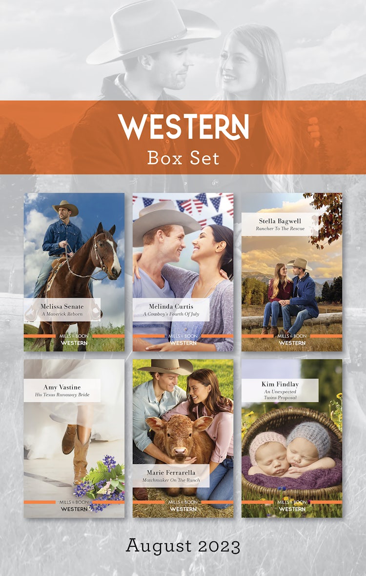 Cover image for Western Box Set August 2023/A Maverick Reborn/A Cowboy's Fourth of July/Rancher to the Rescue/His Texas Runaway Bride/Matchmaker on the Ranch/An Unexpected Twins Proposal, isbn: 9781867288527