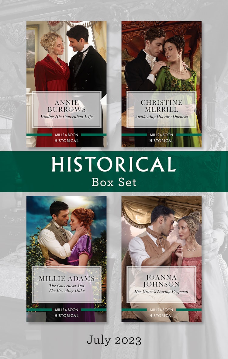 Cover image for Historical Box Set July 2023/Wooing His Convenient Wife/The Governess and the Brooding Duke/Awakening His Shy Duchess/Her Grace's Daring Proposal, isbn: 9781867288749
